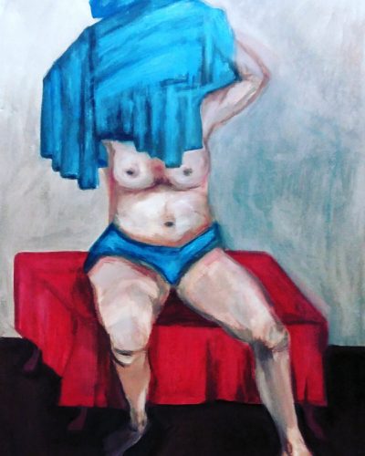 Die Frau mit dem Badetuch, Öl, 70 x 50, 2012