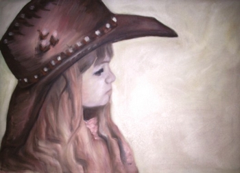 Kind mit Hut, 50 x 70, Öl, 2009