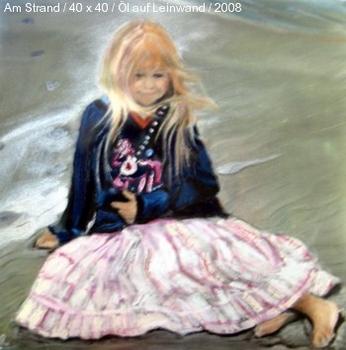 Kind Am Strand, Öl, 40 x 40, 2008